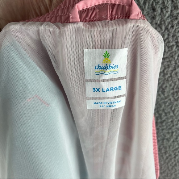 Men's Chubbies Mens 3XL Pink & Blue Classic Lined Striped 5.5 in. Swim Trunk - Picture 14 of 14